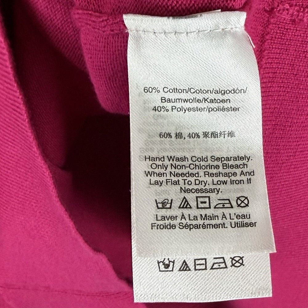 DKNY Vintage Sweater Zipper Shoulder Hot Pink 80's Barbie core Sz M* - Picture 10 of 11